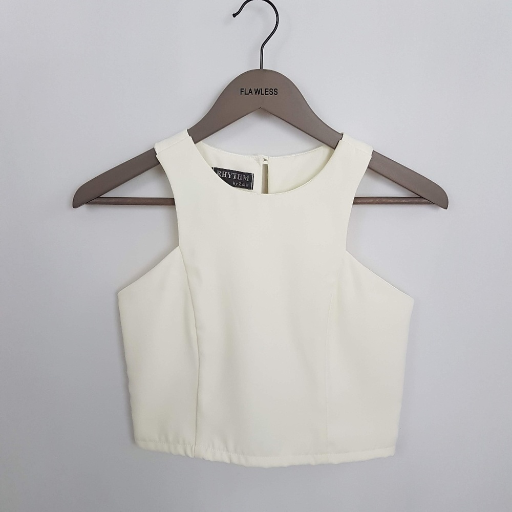 Rsythm White Crop Top Size S